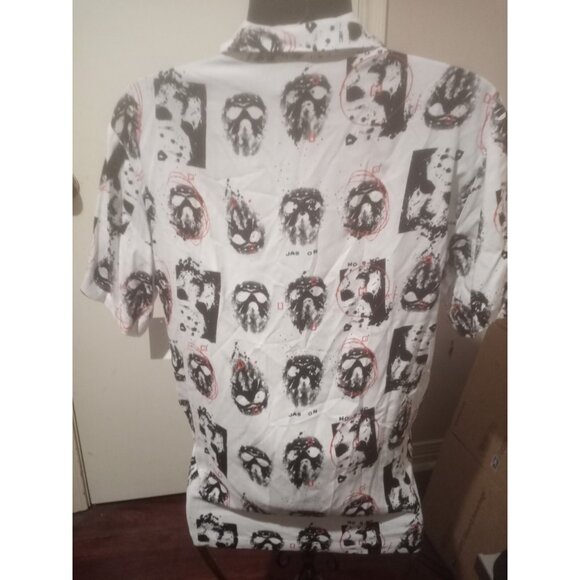New Friday the 13th Mens Jason Voorhees AOP Button Down Shirt Large L - Picture 7 of 13